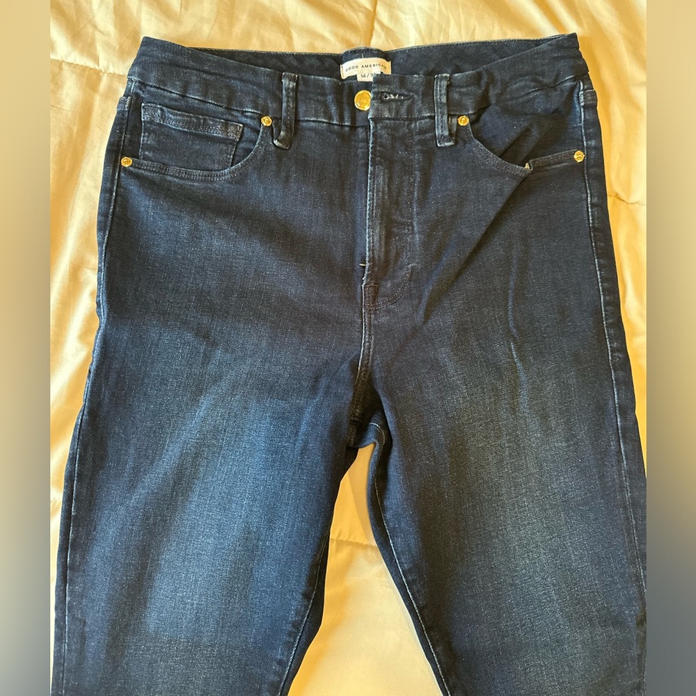 Good American Jeans, Dark Blue Skinny, Size 14